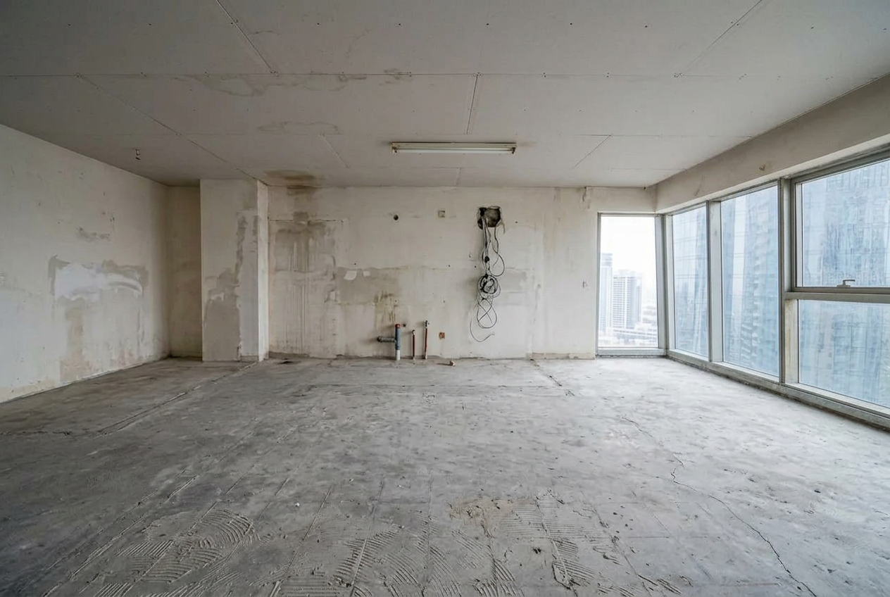 The same kitchen visualised before renovation
